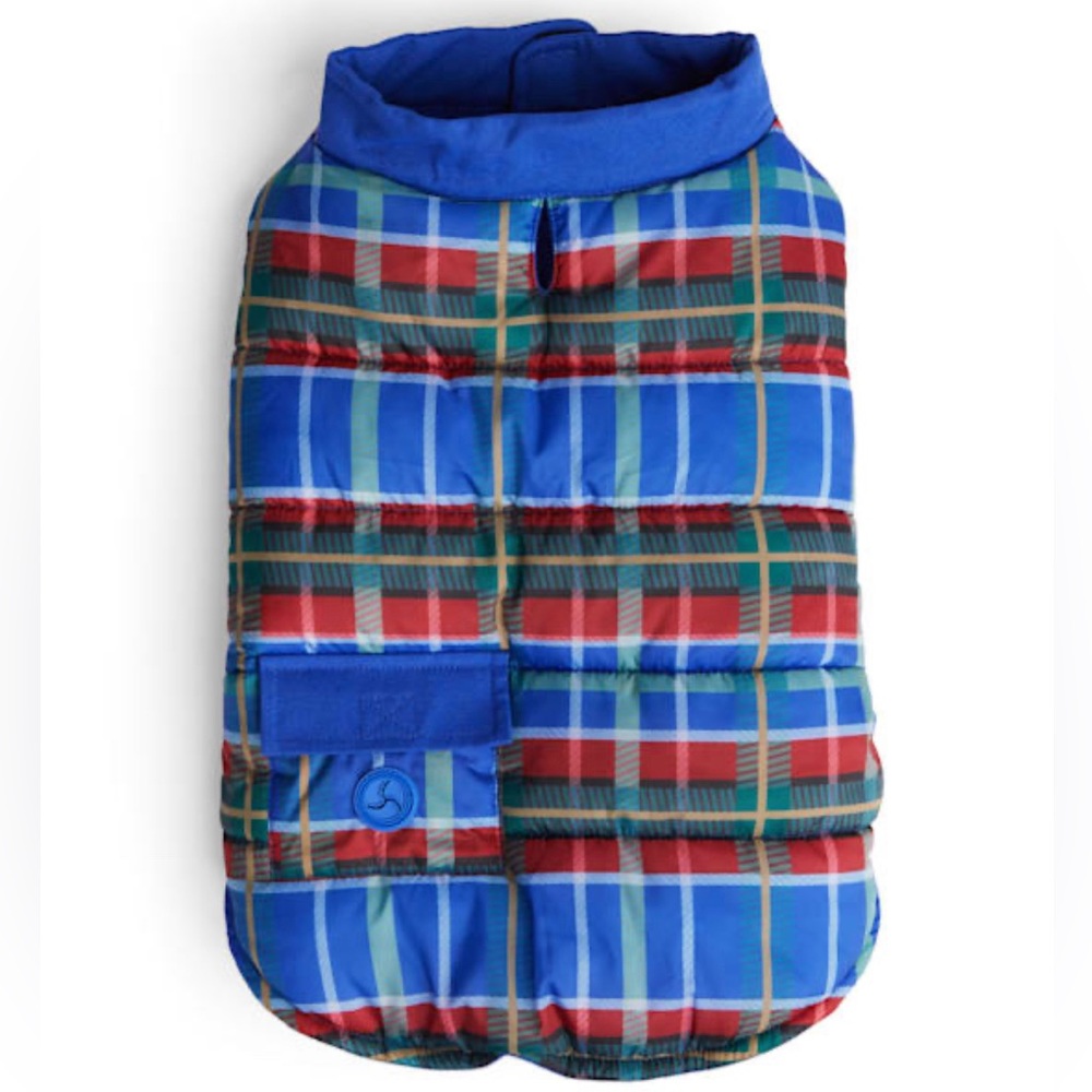 🔥Youly Blue Plaid Dog Vest Bubble Jacket (M) BEST DEAL!🔥